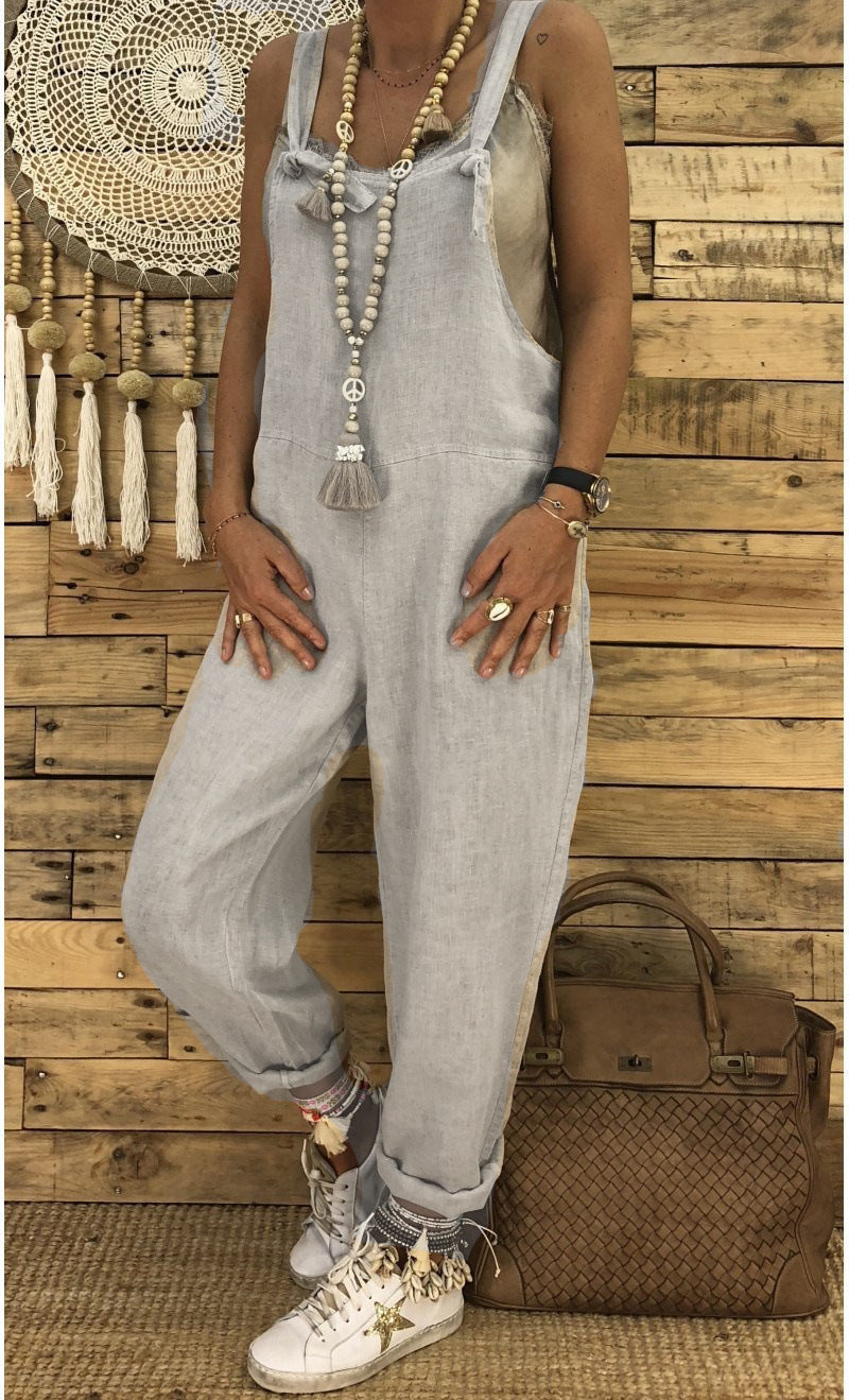 Loose suspender jumpsuit plus size overalls