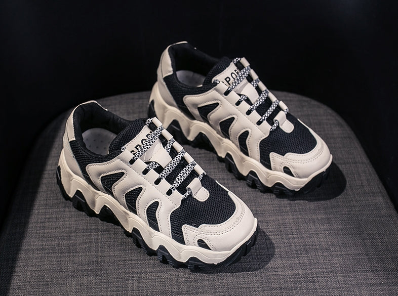 Urban teen Red retro design on white no tying sports shoe