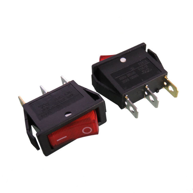KCD3 Series Rocker Switch 3 Pin 2 Gear With Light