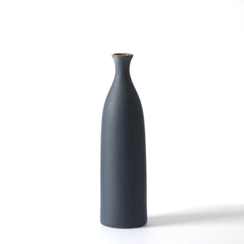 Home Furnishing Small Mouth Ceramic Vase Decorations Restaurant Showroom Desktop Soft Decorations