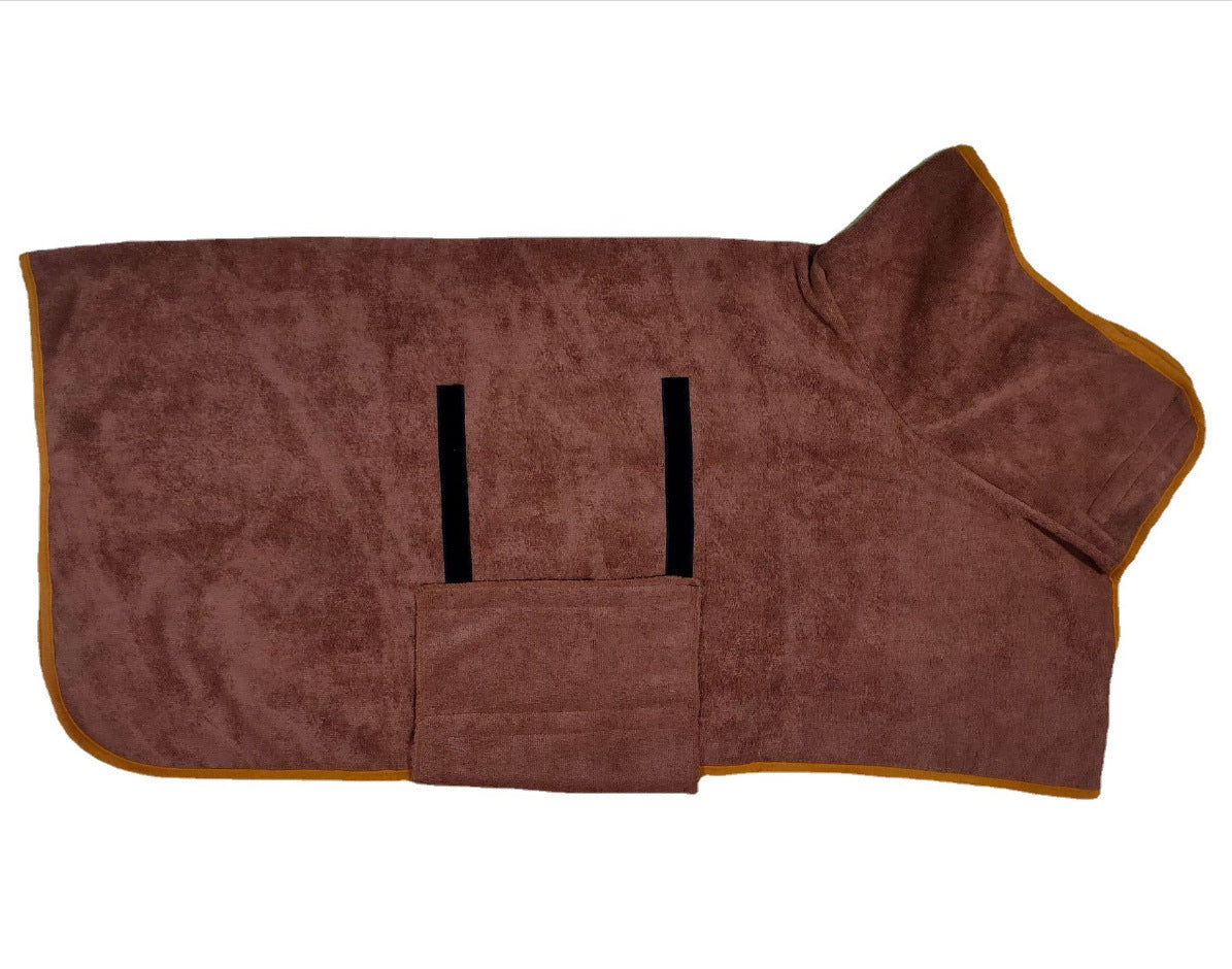 Pet Bathrobe Fast Drying Towel Microfiber Absorbent Soft Bath Robe Adjustable Towel Grooming Coat For Small Medium Large Dog