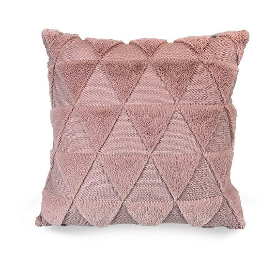 Plush Solid Color Sofa Pillowcase Living Room Cushion