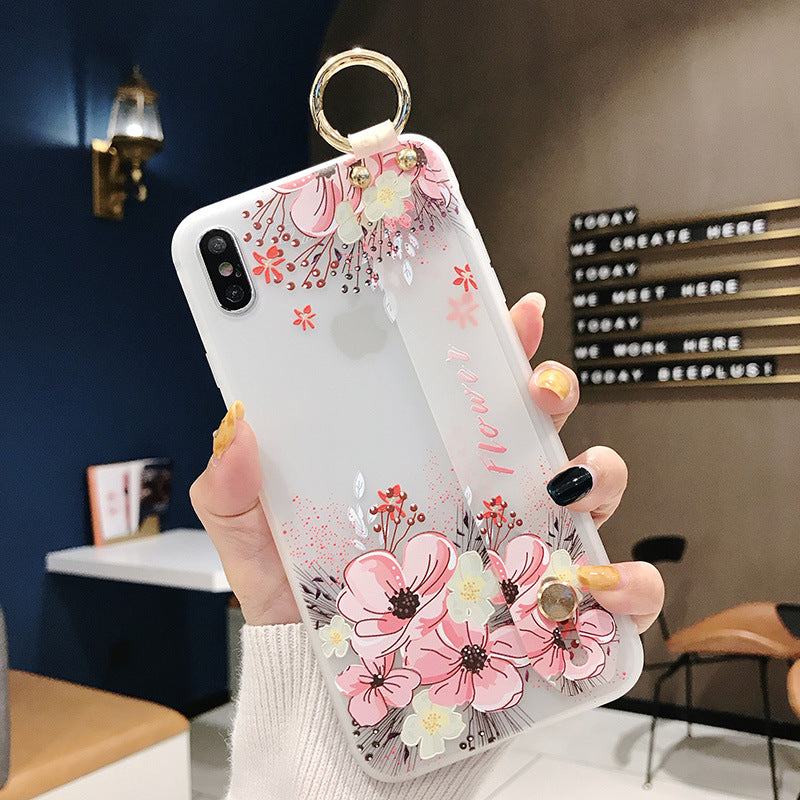 Rose Painted Relief Wrist Strap Bracket