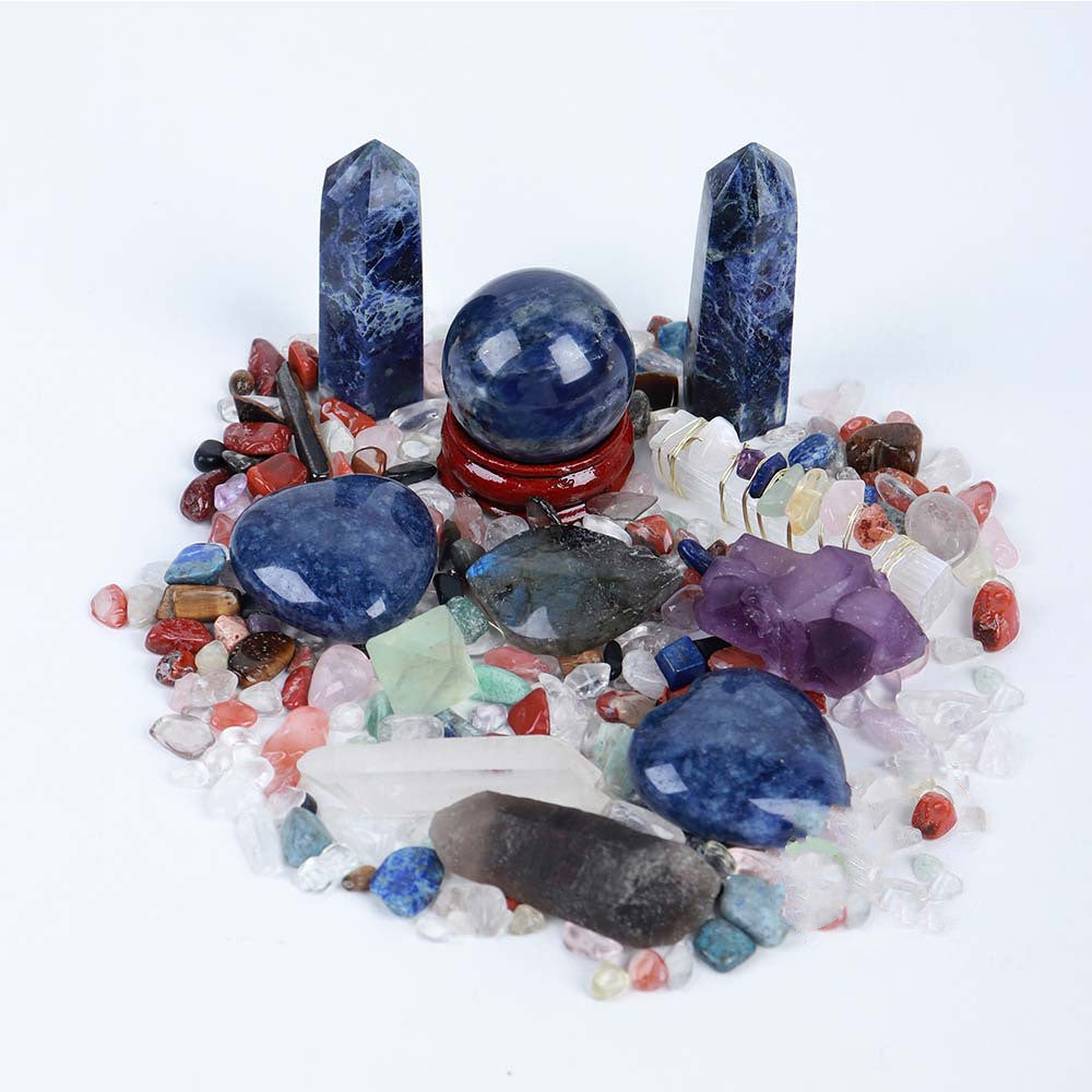 Donghai Natural Crystal Gem Hexagonal Prism Energy Ball Gift Box