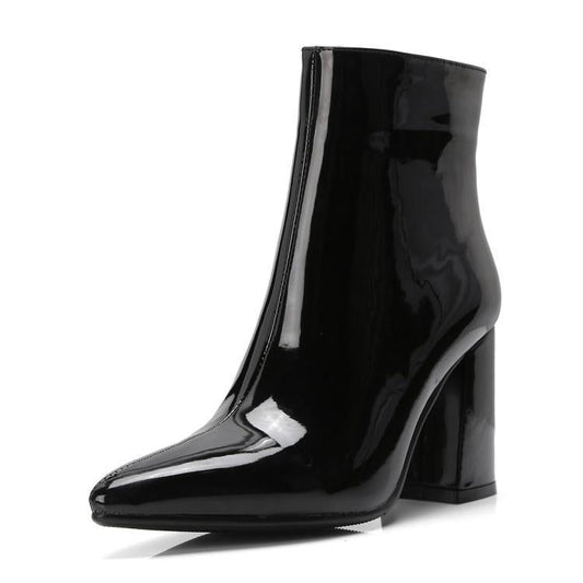 Working thick heel gold and silver plus size short boots
