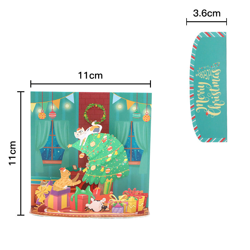 3d Christmas Greeting Card Stereo Christmas Tree Card Creative