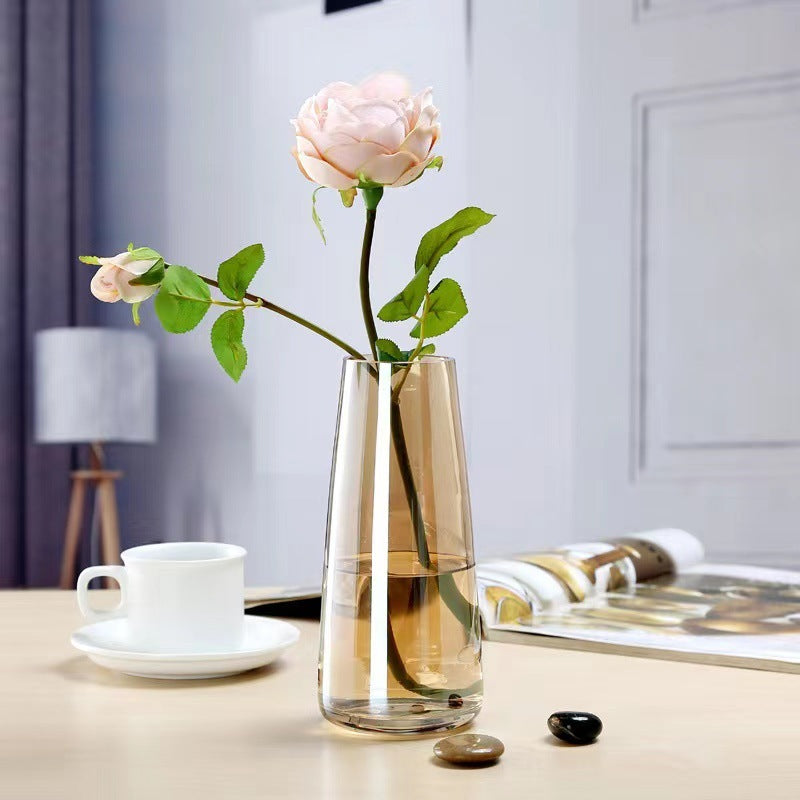 Simple Transparent Aurora Colorful Glass Vase