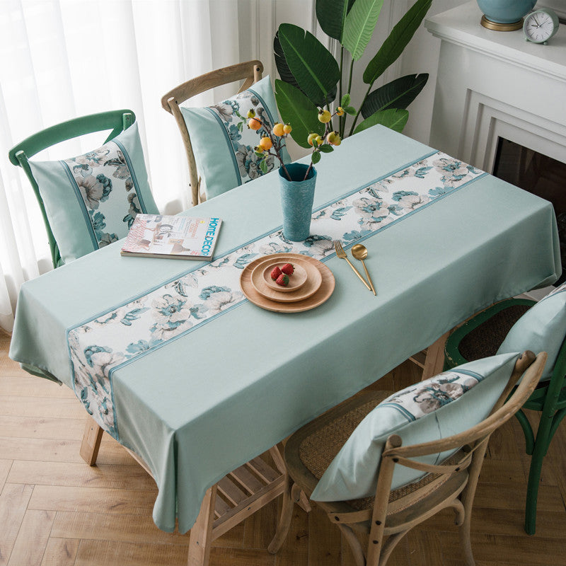 Waterproof All-polyester Linen Splicing Table Flag